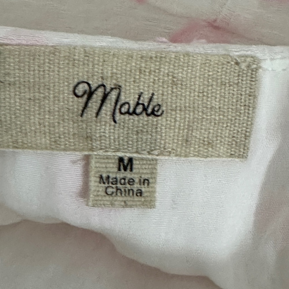 Mable Women Dress M White Pastel Pink Polka Dot Organza Mini Coquette Soft Girl - Picture 11 of 14